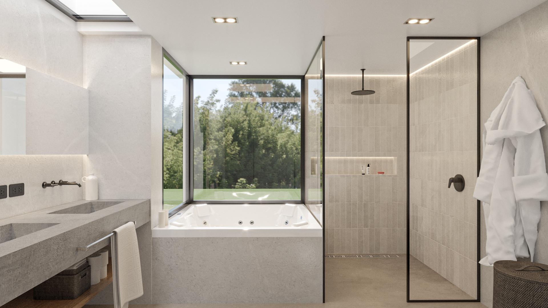 Baño principal con bañera de hidromasaje