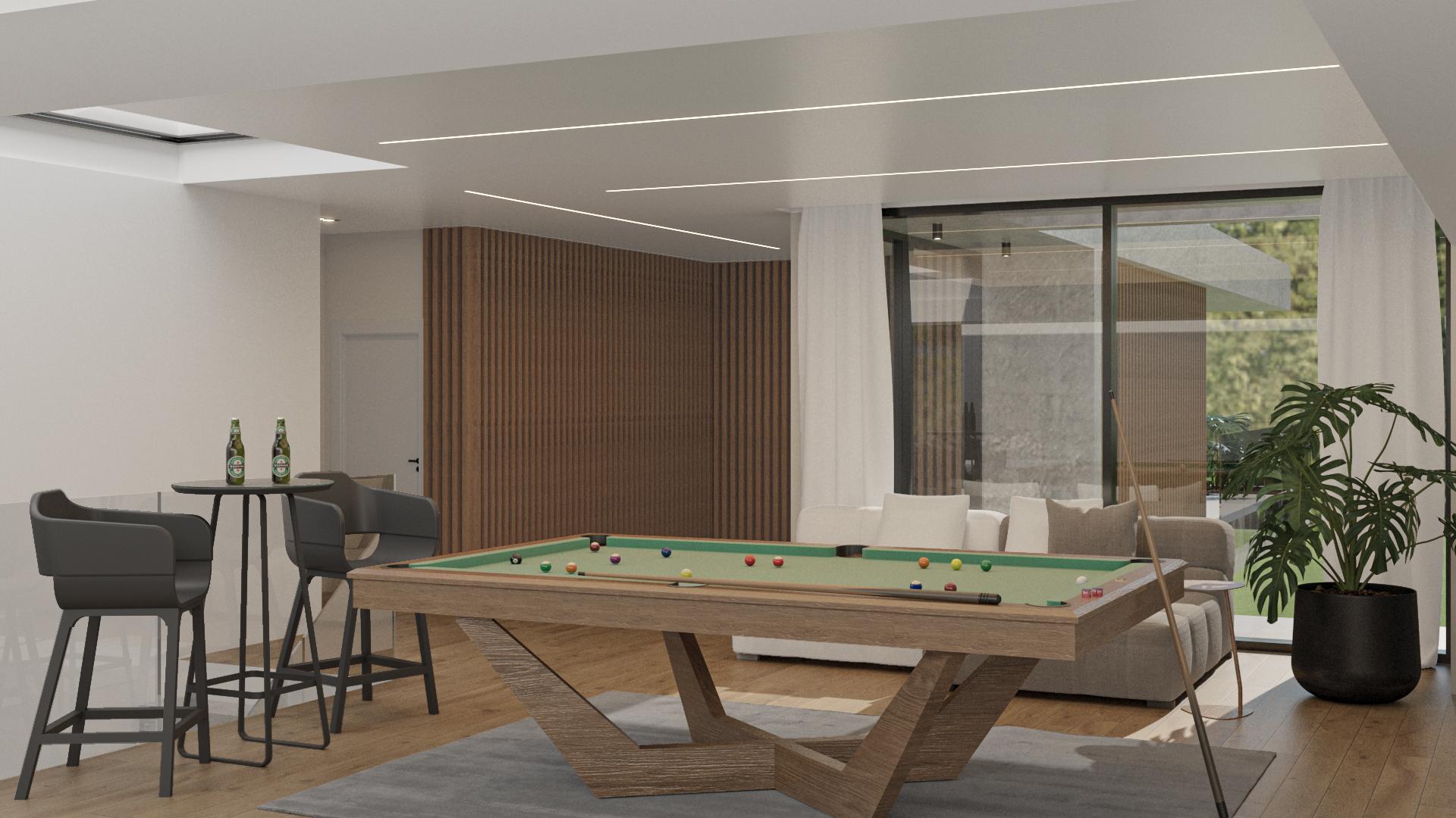 Sector de juegos con mesa de pool